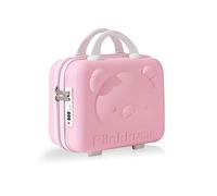 Balakaka Vanity Case 10 L with Combination Lock, Portable Water Proof Hand Luggage Cosmetic Travel Case with Handles, Hard Shell Vanity Cases with Zipper for Women Girl, Pink