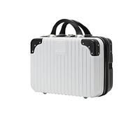 Balakaka Vanity Case 32 * 15 * 23cm, 11L Beauty case with Elastic Band and Zipper, Portable Waterproof ABS Suitcase Hard Shell Makeup Case for Women Girl, Black and White