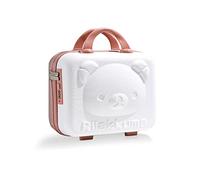 Balakaka Vanity Case with Zipper 30x15x23 cm, 10 L Hard Shell Vanity Case with Combination Lock, Portable Water Proof Travel Makeup Case with Handle for Women Girl, White Gold