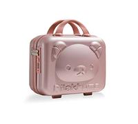 Balakaka Vanity Case with Zipper 30x15x23 cm, 10 L Hard Shell Vanity Case with Combination Lock, Portable Water Proof Travel Makeup Case with Handle for Women Girl, Rose Gold