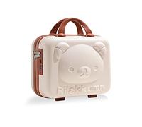 Balakaka Vanity Case with Zipper 30x15x23 cm, 10 L Hard Shell Vanity Case with Combination Lock, Portable Water Proof Travel Makeup Case with Handle for Women Girl, Beige