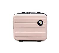 Balakaka Vanity Cases 12.75L, Portable Waterproof ABS Hard Shell Beauty Case 34 * 15 * 25cm, 16 inches Large Capacity Makeup Case with Zipper and Handle, Pink