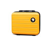 Balakaka Vanity Cases 12.75L, Portable Waterproof ABS Hard Shell Beauty Case 34 * 15 * 25cm, 16 inches Large Capacity Makeup Case with Zipper and Handle, Yellow