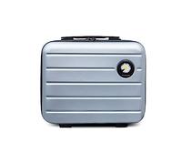 Balakaka Vanity Cases 12.75L, Portable Waterproof ABS Hard Shell Beauty Case 34 * 15 * 25cm, 16 inches Large Capacity Makeup Case with Zipper and Handle, Silver Gray