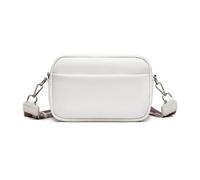 Balakaka Women's Crossbody Bag, Multiple Pockets Handbag with Wide Adjustable and Removable Strap, Leather Shoulder Bag for Women with Zipper White