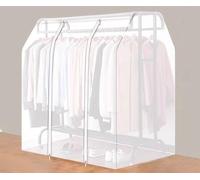 BALAMLB Extra Wide Double Pole Hanger Cover, Transparent, Dustproof, Moistureproof, Insectproof, Zipper Closure