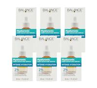 Balance Active Formula 6 x 30ml 2% Hyaluronic Acid Deep Moisture Serum, Provides Intense Hydration, Encourages Visibly Younger Looking Skin, Non-Greasy, Dermatologically Tested, Vegan & Cruelty Free