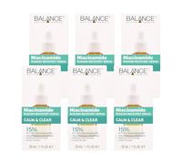 Balance Active Formula 6 x 30ml Multipack of Niacinamide Blemish Recovery Serum, Contains 15% Niacinamide, Targets Blemished Skin & Improves Skin Texture, Dermatologically Tested, Vegan & Cruelty Free