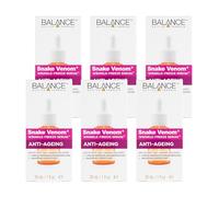 Balance Active Formula 6 x 30ml Multipack of Snake Venom Anti-Ageing Wrinkle-Freeze Serum, To Reduce Lines & Wrinkles, Smooth Appearance of Crow's Feet, Dermatologically Tested, Vegan & Cruelty Free