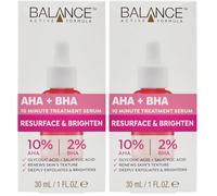 Balance Active Formula AHA 10% + BHA 2% Retexturising Serum - Deep Exfoliation for Brighter Skin, Smooths Texture, Dermatologically Tested, Gentle Yet Effective - 30ml (Pack of 2)