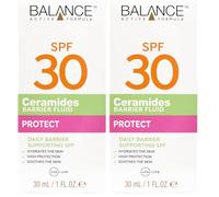 Balance Active Formula Ceramides Barrier Fluid SPF 30 (30ml) - Lightweight Hydrating Daily Face Sunscreen with 3 Essential Ceramides for Sensitive & Dry Skin (Pack of 2)