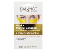 Balance Active Formula Gold & Marine Collagen Hydrogel Under Eye Masks (3 pack) Instantly Cool, Refresh & Revive Tired-Looking Eyes. Cruelty Free.