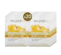 Balance Active Formula Pack of 20 Gold & Marine Collagen Hydrogel Rejuvenating Face Masks, With Colloidal Gold, Instantly Repair, Hydrate and Give Radiant Glow to Your Skin, Cruelty Free Range