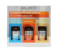 Balance Active Formula Superbooster Skin Heroes Set (2% Hyaluronic & Triple Ceramides, Vitamin C 12% & Collagen & Multi-Peptides Serums) - Dermatologically Tested. Suitable for all Skin Types.