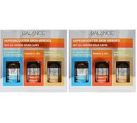 Balance Active Formula Superbooster Skin Heroes Set (2% Hyaluronic & Triple Ceramides, Vitamin C 12% & Collagen & Multi-Peptides Serums) - Dermatologically Tested. Suitable for all Skin Types.