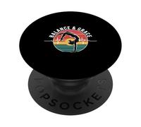 Balance And Grace Gymnastics Silhouette Retro Style Strength PopSockets Adhesive PopGrip
