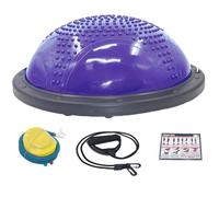 Balance Ball Stability Dome with Massage Points Purple with Air Pump and Resistance Bands