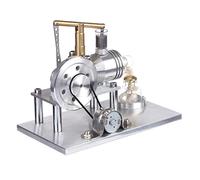 Balance Beam Stirling Engine Model Kit with LED Generator, Educational Physics Experiment Model with Glass Heating Tube, Showing the Heating Process & Energy Conversion