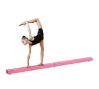 HOMCOM 2.1M 7FT Gymnastics Folding Balance Beam Home Gym Training Exercise Sports - Pink