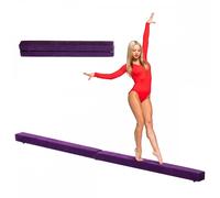 HOMCOM Balance Beam Trainer Fold Performance Gyts Suede Purple 2.4M Home, Purple
