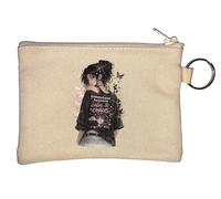 Balance Between Calm and Chaos Key Chain Coin Purse Beige