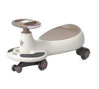 balance bike Wiggle Car For Kids Ride On Toy Silent Wheel Sound And Light Music Model For Ages 3 And Up ride on toys(Khaki)