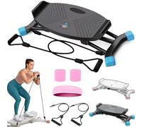 Balance Board, All Motion Trainer with Elastic Bands, LCD Monitor, Noiseless, 300 LBS Loading, Full Body Exercise Workout Equipment, Pilates Board, Ski Motion Exerciser black