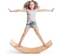 Balance Board, Natural Wood Wobble Board, Wobble Board with Felt, Open Ended Montessori Waldorf Learning Toy Montessori Sensory Board for Birthday & Christmas Stocking Stuffers