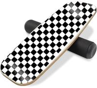Balance Board Surf Trainer with Adjustable Stoppers - 2 Different Distance Options Balance Board for Surfing, Snowboarding, Skiing, Skateboarding, 300lbs Capacity (check)