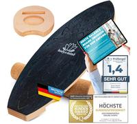 Balance board surfboard surf balance wobble board for physiotherapy surf training; trains balance & coordination with free E-BOOK (Dark Ocean)