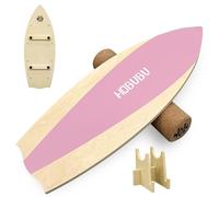 Balance Boards for Indoor and Outdoor Training, Wooden Balance Board with Cork Roller and Adjustable Stoppers, Suitable for Beginners & Experts|Adults, Pink