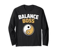 Balance Boss Yin Yang Design, Motivational Zen Energy Long Sleeve T-Shirt