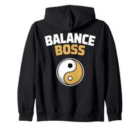 Balance Boss Yin Yang Design, Motivational Zen Energy Zip Hoodie