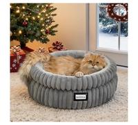 BALANCE Cat Bed Kitten Bed, Washable Round Cat Beds for Indoor Cats, Super Soft Plush Faux Fur Pet Bed for Puppy and Kitten with Anti-Slip Bottom