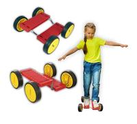 Balance Circus Pedal Toy for Kids - Pedal Go Racer Ride On Toy Prop 4 Wheels Stepper- Red Children's Foot Racer Toy for Outdoor & Garden Games by Playlearn