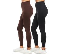 Balance Collection Women's Easy 25" High Rise Ankle Legging-2 Pack, Chocolate Plum, XL