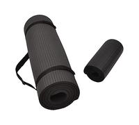 Balance From Go Yoga+ All-Purpose 1/2-Inch Extra Thick High Density Anti-Tear Exercise Yoga Mat and Knee Pad with Carrying Strap (Black)