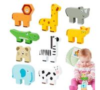 Balance Game - Wooden Animal Blocks Coordination Fun Toy | Stacking Game with Cards,for 3 Up Years Old Girls Family Grandkids Christmas Birthday Stocking Stuffer