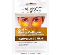 Balance Gold + Marine Collagen Hydrogel Under Eye Masks, Rejuvenating & Firming, 3 Pairs, Cool & Refresh