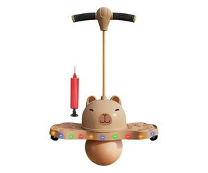 Balance Jumping Ball - Glowing Pogo Ball, Bouncing Fitness Toy with LED Light-Up Motion Activation, Hopping Exercise Board, Anti-Slip Stability Platforms for Active Outdoor Play and Indoor