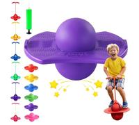 Balance Jumping Ball Pogo Stick for Kids & Adults, Children's Balance Jumping Ball with Handle & Pump, Anti-Slip Pogo Ball for Boys Girls Outdoor Toys & Indoor Active Fun(Purple,B)