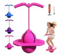 Balance Jumping Ball - Pogo Stick with Handle for Kids Age 10+ and Adults Up to 200lb, Bouncing Jump Ball Board for Indoor Outdoor Play, Balance Training, Coordination, Fitness Fun. (pink)