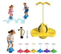 Balance Jumping Ball with Handle for Kids & Adults, Thickened Inflatable Hopper Ball for Balance Training, Indoor Outdoor Bouncing Toy, Anti-Slip Grip Exercise Fitness Toy Gift (Yellow)
