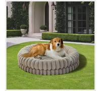 BALANCE Luxury Donut Dog Bed, 36 Inches Round Dog Beds Large Sized Dogs Washable, Egg Crate Foam Calming Dogs Bed for Pets with Anti-Slip Bottom, Oatmeal