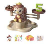 Balance Math Game - 9.65x7.09x2.56 Inch Size, Kindergarten Monkey Board Game, STEM Preschool Educational Toys | 3 4 5 Years Old Number Learning Boys Girls Animal Scale Weights Cards