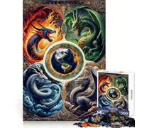 Balance of The Elements 1000 Pieces Puzzles for Teenagers Mental Exercise Light Recreation Snug Lock Unique Gift (38x52cm)