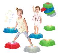 Balance Stepping Stones 6Pcs Light Up Sounds Stepping Stones for Kid LED Non-Slip Balance Stones Sensory Toys for Outdoor,Indoor,Garden,Playground,Obstacle Course Sensory Play Equipment Toys