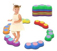 Balance Stepping Stones for Kids 6pcs Non-Slip Stackable Balance Blocks Toy Obstacle Course Indoor Outdoor Toddlers Sensory Exercise Toys Promotes Balance Coordination Gift for Boys Girls