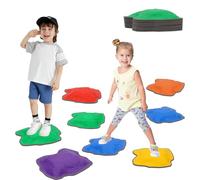 Balance Stepping Stones for Kids 8Pcs Stackable Balance Block Sensory Garden Toy with Anti-slip Texture Obstacle Course Encourage Toddler Balance & Motor Skills Indoor Outdoor Play Equipment