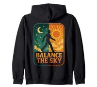 Balance The Sky Cosmic Day Night Journey Zip Hoodie